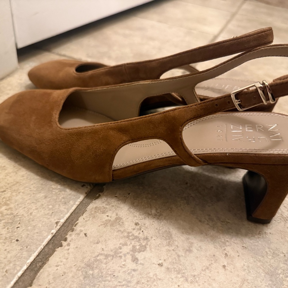 Naturalizer Carmen Slingback Dark Chestnut Brown Suede - Picture 11 of 12